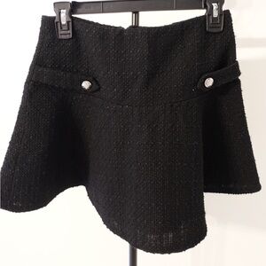 H&M Black Mini Skirt with Button Detail